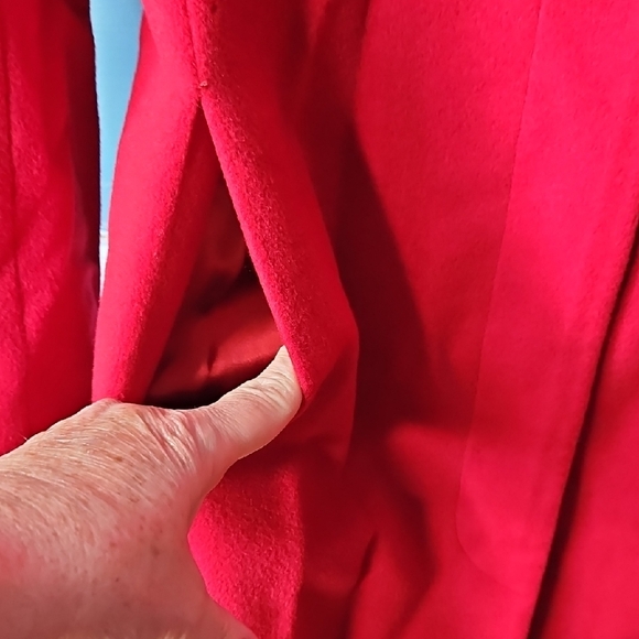 Brooks Brothers 346 Wool Cashmere Vibrant Red Women’s Trench Coat Size 6 - Picture 4 of 10